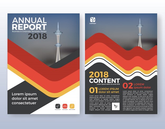 Disegno di layout del flyer aziendale multiuso. adatto per volantini, brochure, copertina e rapporto annuale. schema di colore rosso e nero in formato a4 modello di layout di sfondo con sanguinamenti.