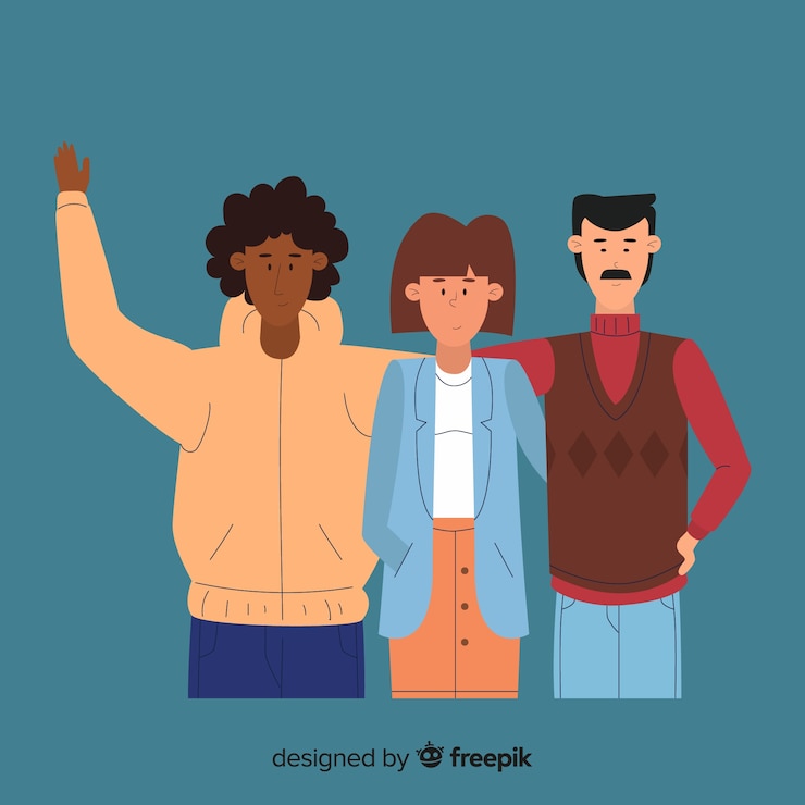 무료 Vector 다른 사람들의 다민족 그룹