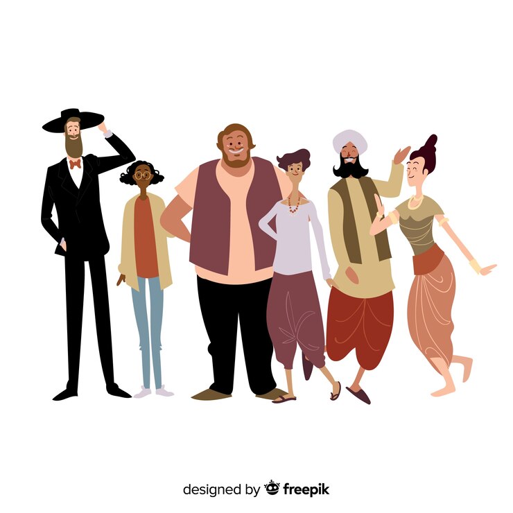 Free Vector multiracial group of different people