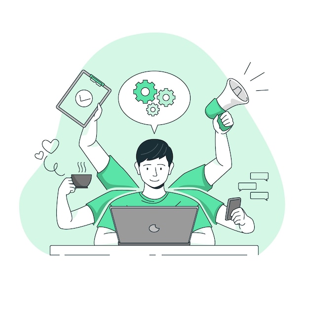 assignment file pic Free vector multitasking concept illustration