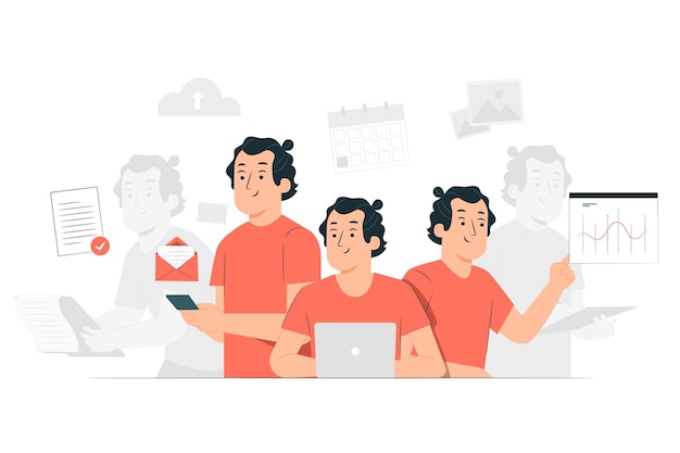 Free vector multitasking concept illustration