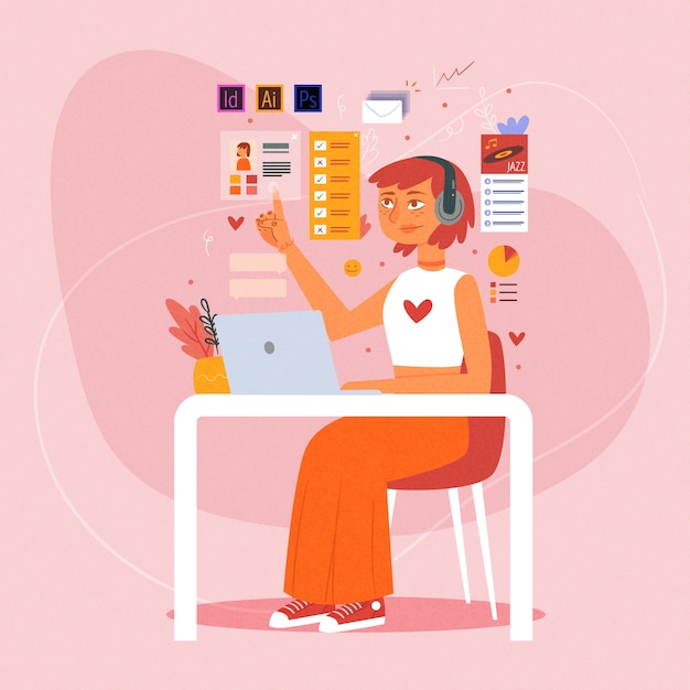 Free vector multitasking concept illustration