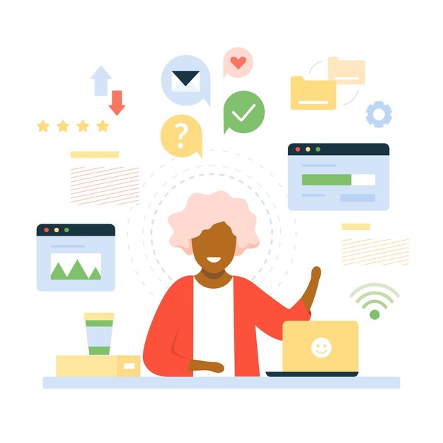 Free vector multitasking concept