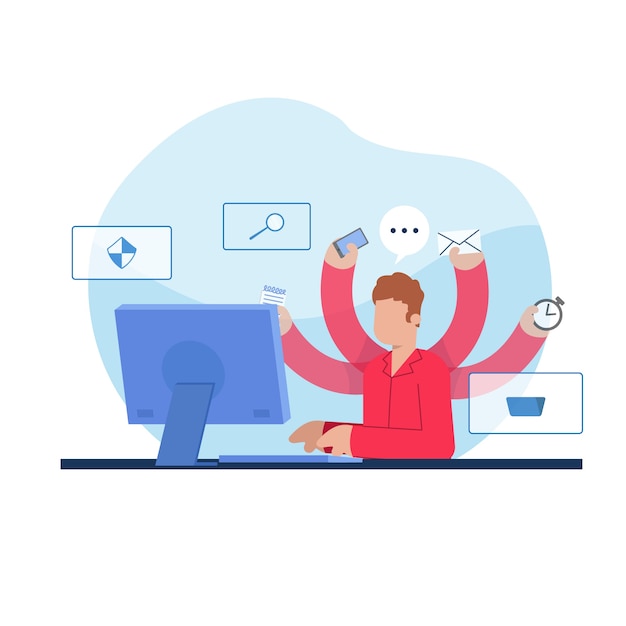 Vettore gratuito concetto di multitasking