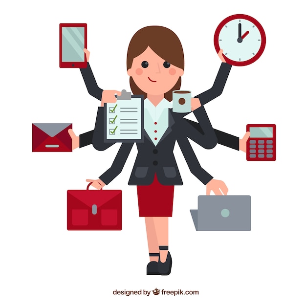 Free vector multitasking woman illustration