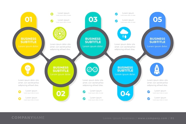 Multticolored timeline infographic