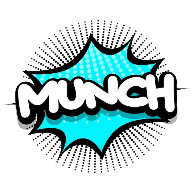 Munch comic book explosion bubble vector illustration