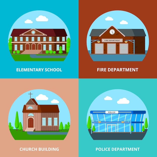 Municipal Buildings Free Vector – Download for Vector Templates