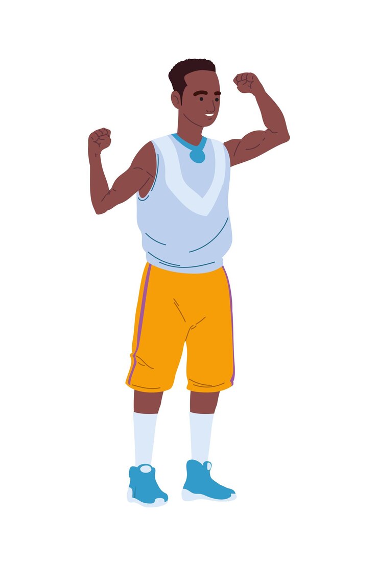 Free Vector muscular afro american man isolated icon