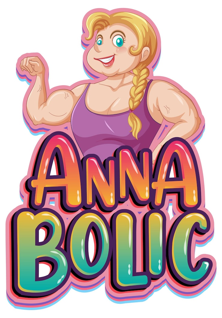 Free Vector muscular girl cartoon character sticker