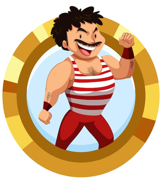 Free vector a muscular man cartoon character