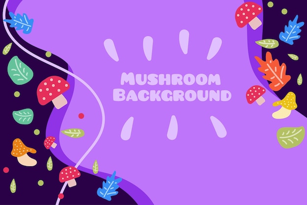 Free vector mushroom background flat illustratio