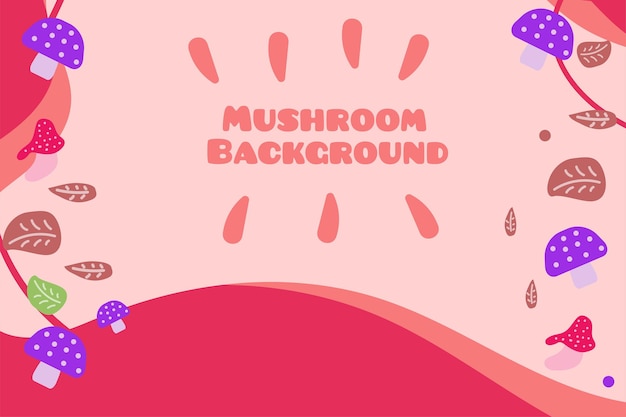 Mushroom background flat illustratio