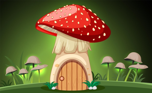 Free vector a mushroom fairy tale fantasy house