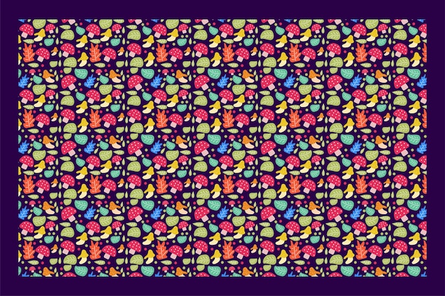 Mushroom Pattern Background