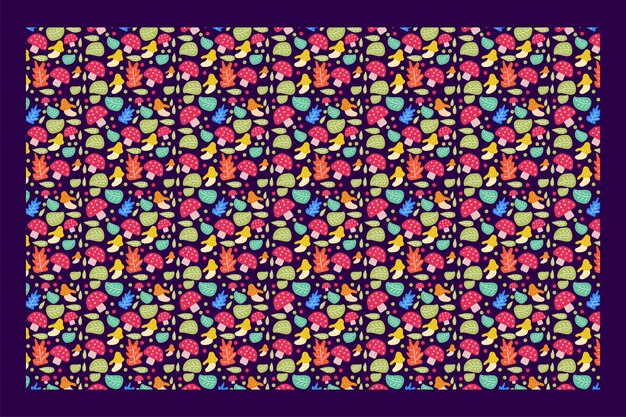 Mushroom Pattern Background