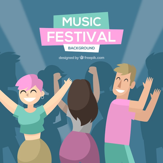 Free vector musiс festival background in flat design