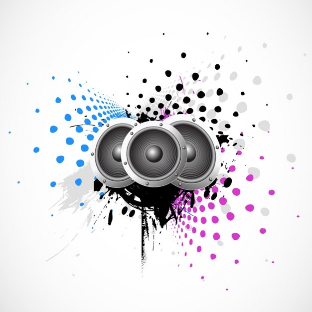 Free vector music background with speakers