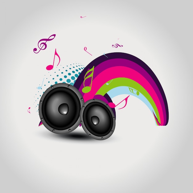 Free vector music background with speakers