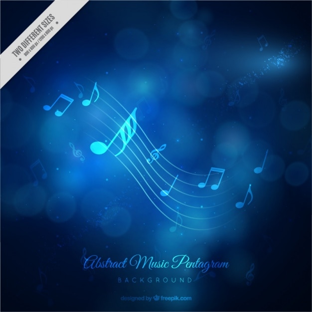 Free vector music bokeh background in blue tones