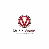 Vettore gratuito music company logo modello