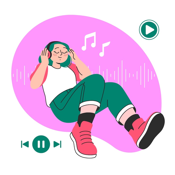 Free Vector music concept illustration