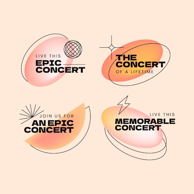 Music concert  labels  template