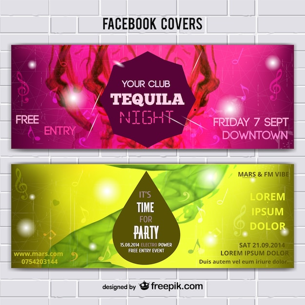 Music covers templates with abstract background