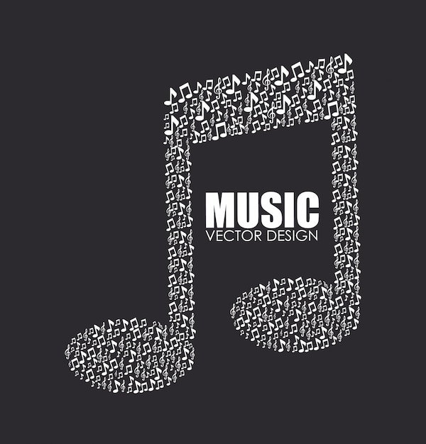 Music design black illustration