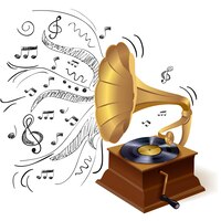 music doodle gramophone
