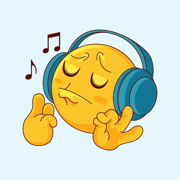 Vettore gratuito illustrazione di emoji musicali