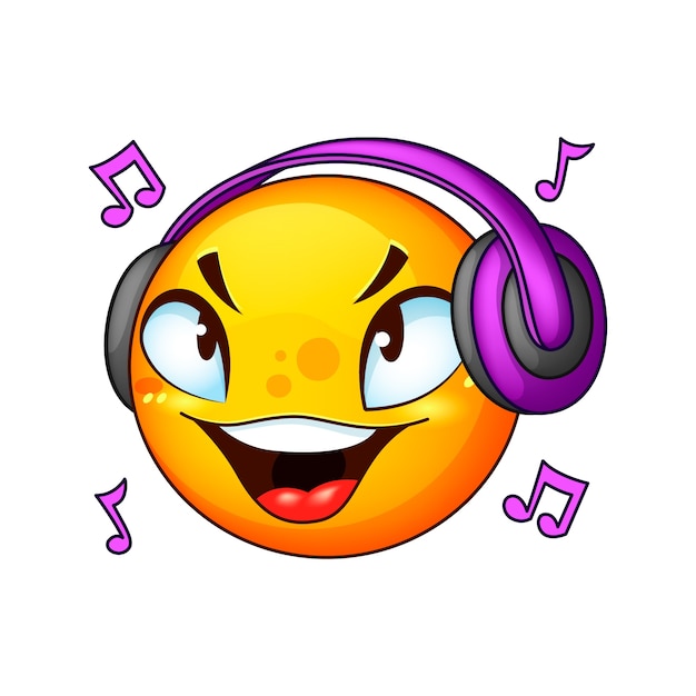 Vettore gratuito illustrazione di emoji musicali