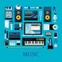 Free vector music equipment design