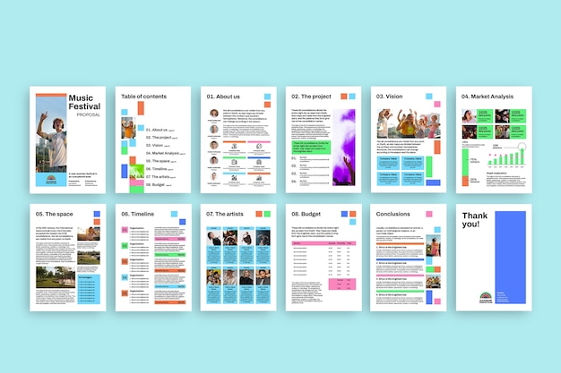 음악 이벤트 비즈니스 제안서 템플릿 디자인