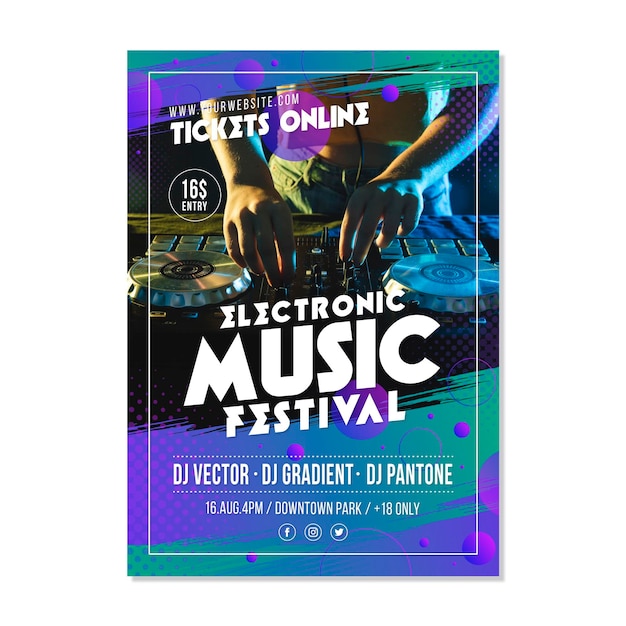 Free vector music event poster 2021