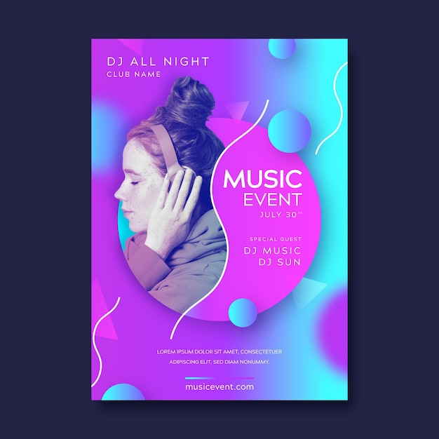 Free vector music event poster template