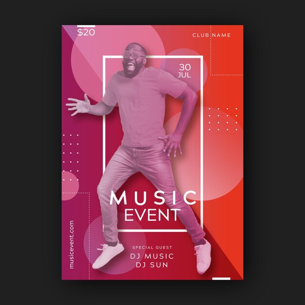 Free vector music event poster template