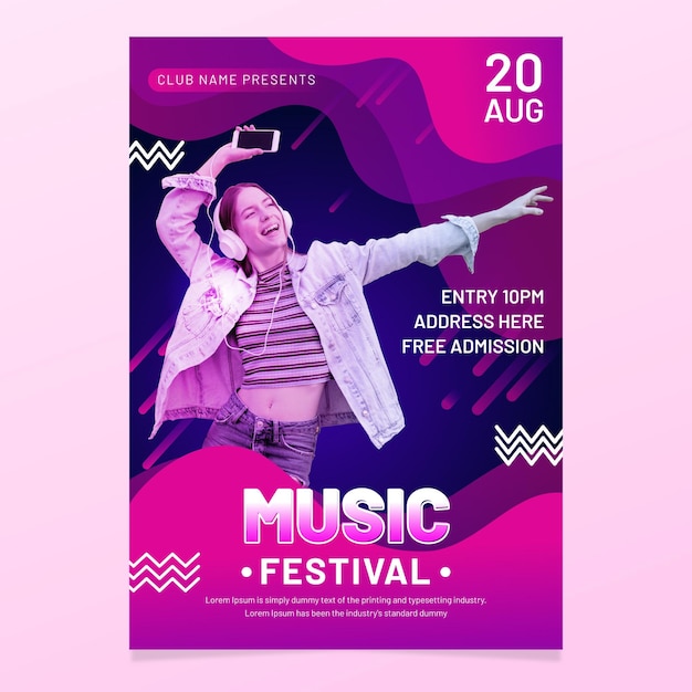 무료 벡터 음악 이벤트 포스터