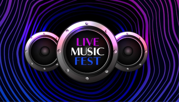 Music fest background with speakers