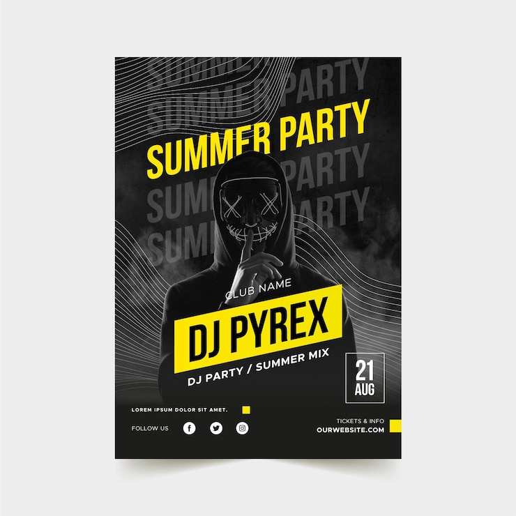 Free Vector music fest poster template for 2021