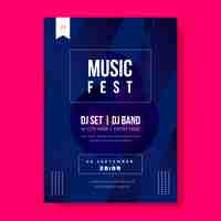 Free vector music fest with djs poster template