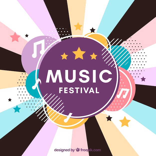 Free vector music festival background in flat style