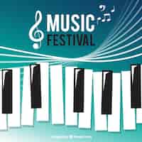 Бесплатное векторное изображение Фон музыкального фестиваля в плоском стиле