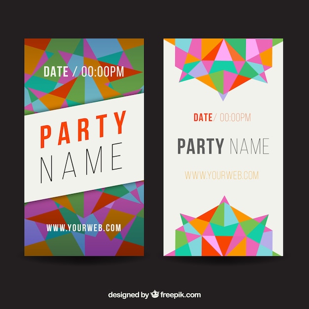 Free vector music festival banners with colorful polygons