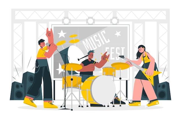 Music festival concept illustration