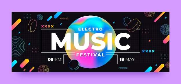 Music festival facebook cover template design