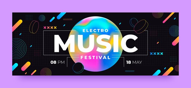 Music festival facebook cover template design