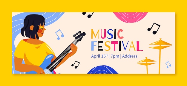 Music festival facebook cover template