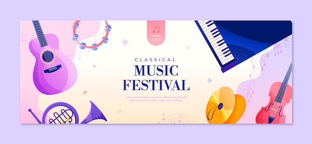 Free vector music festival facebook cover template