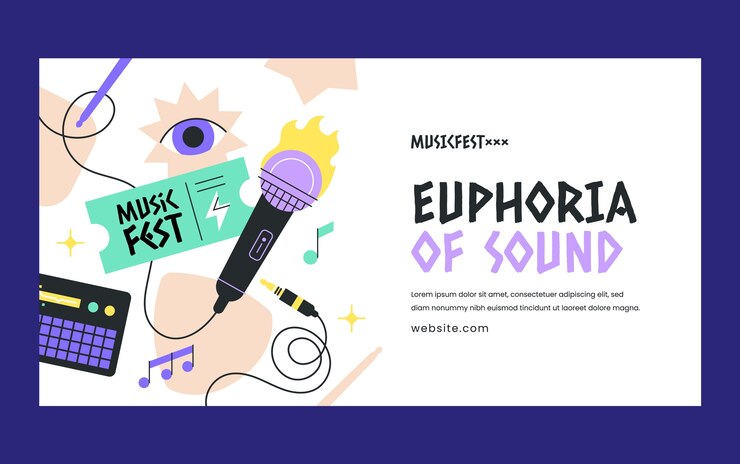 Free Vector music festival facebook post template
